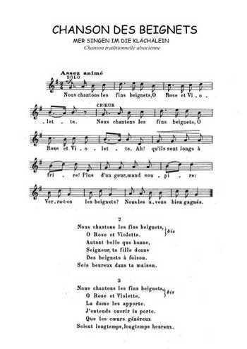 Chanson des beignets